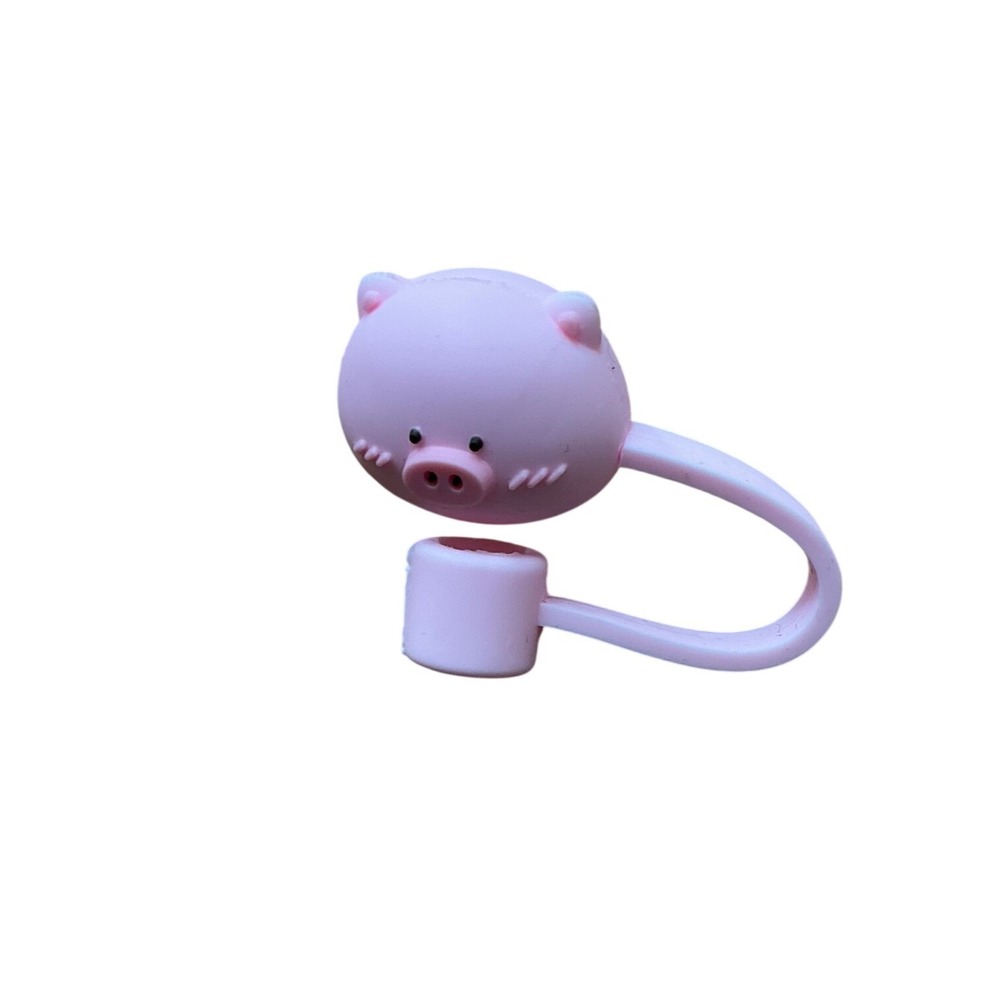 Cute Animal Straw‎ Covers Fox Pig Penguin Silicone Reusable Drink Accessories - Picture 3 of 4